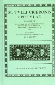 Image for Cicero Epistulae. Vol. III