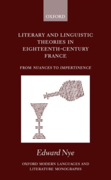 Image for Literary and Linguistic Theories in Eighteenth-Century France
