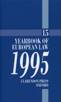 Image for Yearbook of European lawVol. 15: 1995