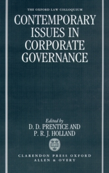 Contemporary Issues in Corporate Governance