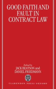 Good Faith and Fault in Contract Law