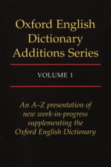 Image for Oxford English Dictionary Additions Series: Volume 1