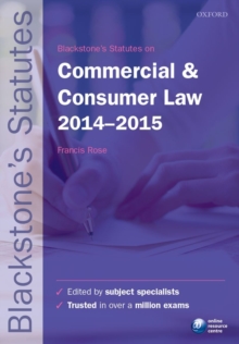 Image for Blackstone's statutes on commercial & consumer law 2014-2015