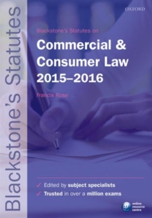 Image for Blackstone's statutes on commercial & consumer law 2015-2016