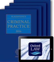 Image for Blackstone's Criminal Practice 2016 (book, all supplements, and digital pack)
