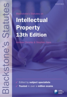 Image for Blackstone's statutes on intellectual property
