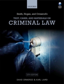 Image for Smith, Hogan & Ormerod's text, cases, & materials on criminal law