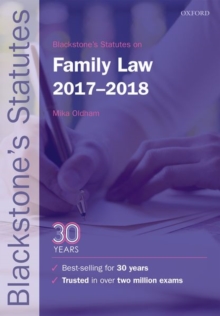 Image for Blackstone's statutes on family law 2017-2018