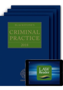 Image for Blackstone's Criminal Practice 2018 (Book, All Supplements and Digital Pack)