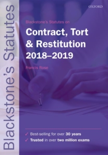 Image for Blackstone's statutes on contract, tort & restitution, 2018-2019