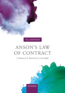 Image for Anson's Law of Contract