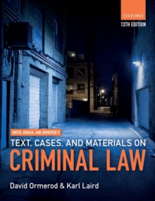 Image for Smith, Hogan and Ormerod's text, cases, and materials on criminal law
