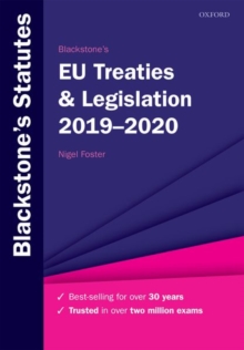 Blackstones Eu Treaties Legislation 2019 2020 By Foster - 