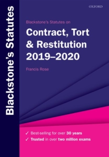Image for Blackstone's statutes on contract, tort & restitution 2019-2020
