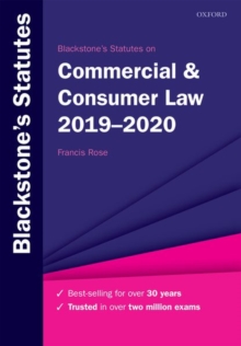 Image for Blackstone's statutes on commercial & consumer law 2019-2020