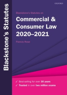 Image for Blackstone's statutes on commercial & consumer law, 2020-2021