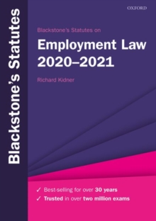 Image for Blackstone's statutes on employment law, 2020-2021