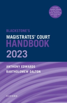 Image for Blackstone's Magistrates' Court Handbook 2023 and Blackstone's Youths in the Criminal Courts (October 2018 edition) Pack