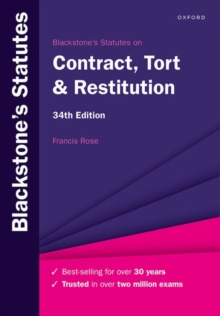 Image for Blackstone's statutes on contract, tort & restitution