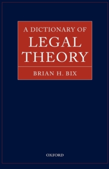 Image for A dictionary of legal theory