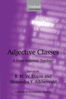 Image for Adjective classes  : a cross-linguistic typology