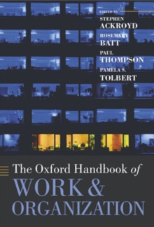 Image for The Oxford handbook of work and organization