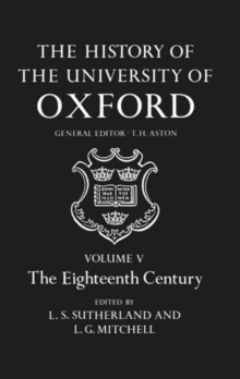 Image for The History of the University of Oxford: Volume V: The Eighteenth Century
