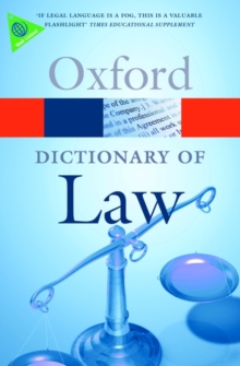 Image for A dictionary of law