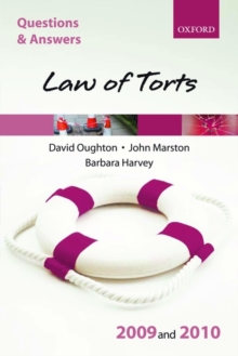 Image for Questions and Answers Law Of Torts 2009 And 2010