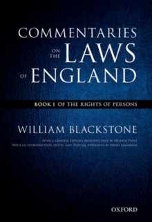 Image for The Oxford Edition of Blackstone's: Commentaries on the Laws of England : Book I, II, III, and IV