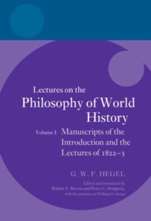 Image for Hegel: Lectures on the Philosophy of World History, Volume I