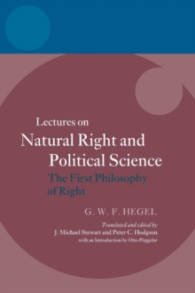 Image for Lectures on natural right and political science  : the first philosophy of right