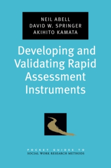 Image for Developing and validating rapid assessment instruments