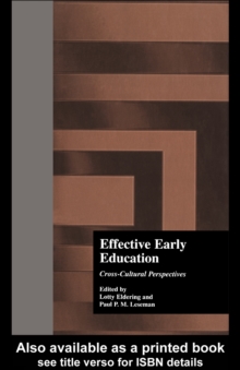 Image for Effective Early Education: Cross-Cultural Perspectives
