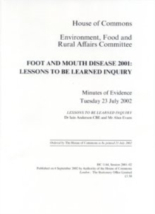 Image for Foot and Mouth Disease 2001 : Lessons to be Learned