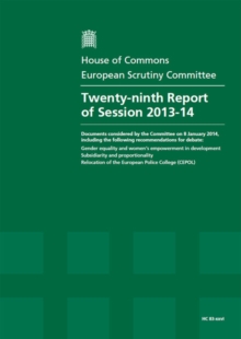 Image for Twenty-ninth report of session 2013-14
