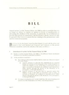 Image for Treason Felony, Act of Settlement and Parliamentary Oath Bill
