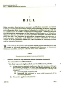 Image for Education and Inspections Bill