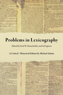 Image for Problems in Lexicography