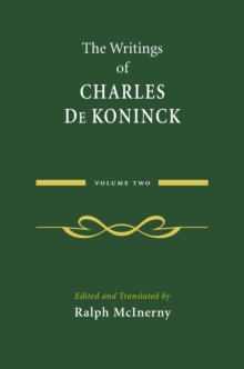 Image for Writings of Charles De Koninck: Volume 2