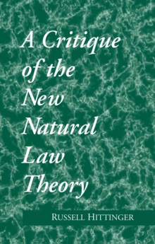 Image for Critique of the New Natural Law Theory