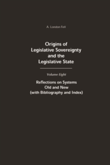 Origins of Legislative Sovereignty and the Legislative State