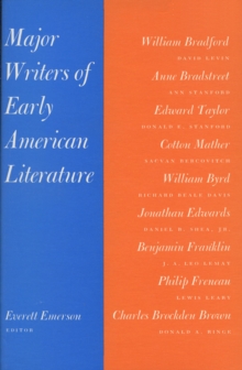 Image for Major Writers of Early American Literature