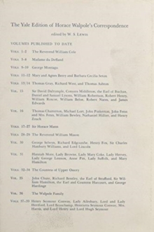 Yale Editions of Horace Walpole's Correspondence, Volume 17
