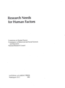 Image for Research Needs for Human Factors.