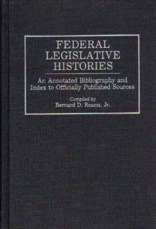 Image for Federal Legislative Histories