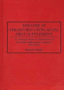 Image for Theatre at Stratford-upon-Avon, First Supplement