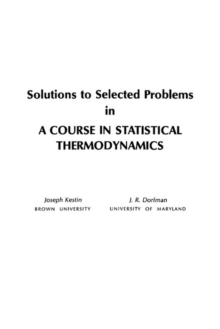 Image for Course in Statistical Thermodynamics.:  (Solutions.)