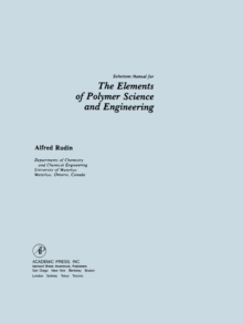 Image for Solutions Manual for the Elements of Polymer Science and Engineering