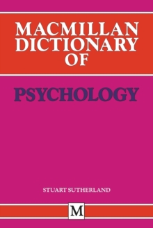 Image for Macmillan Dictionary of Psychology